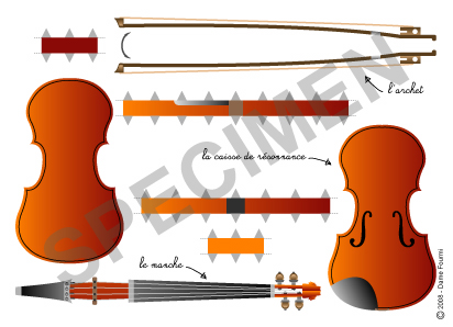 Carte postale d'un violon
