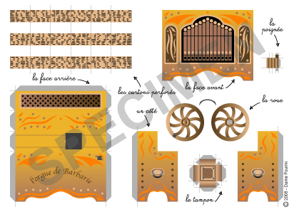Carte postale d'un orgue de Barbarie