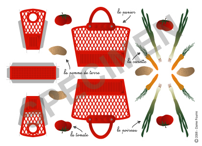 Carte postale d'un panier de marché