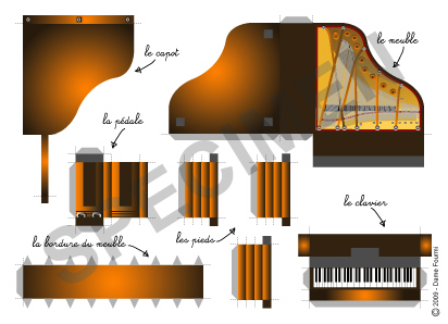 Carte postale d'un piano à queue