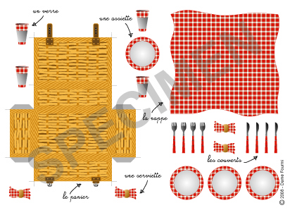 Carte postale d'un panier de pique-nique