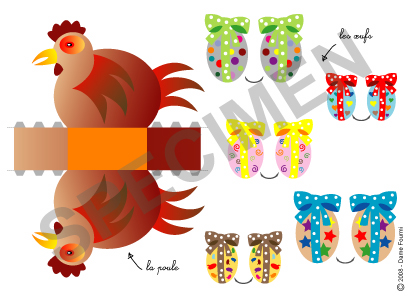 Carte postale d'une poule