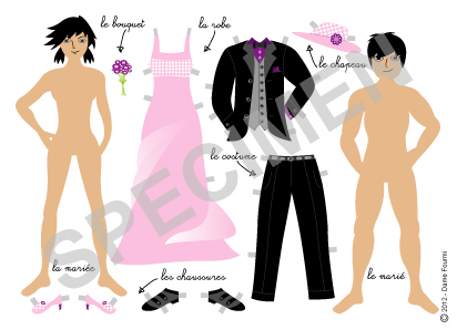 Carte postale mariage